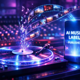 Fütüristik müzik stüdyosu ve hologram