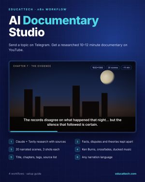 AI Documentary Studio — Researched Long-Form YouTube Documentaries for n8n