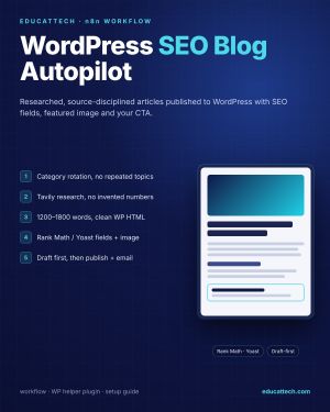 WordPress SEO Blog Autopilot — Researched Articles on Schedule for n8n